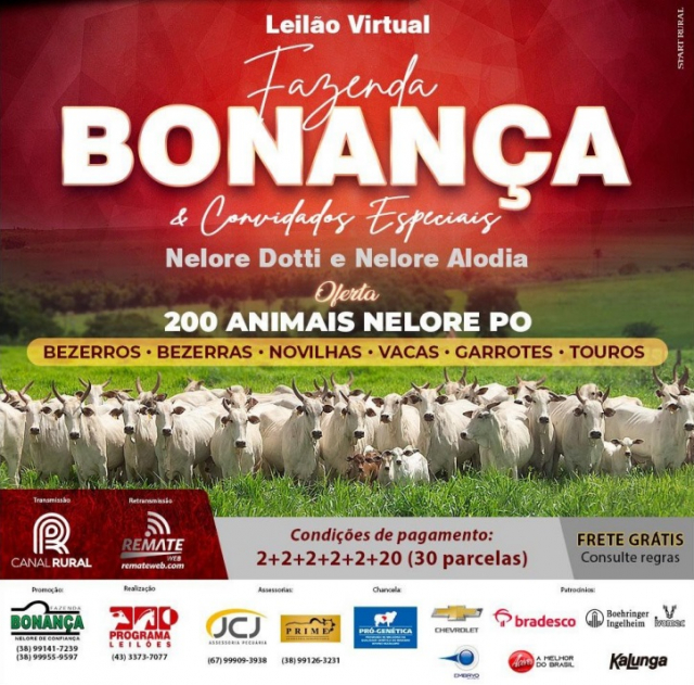 Leilão Virtual Fazenda Bonança & Convidados Especiais