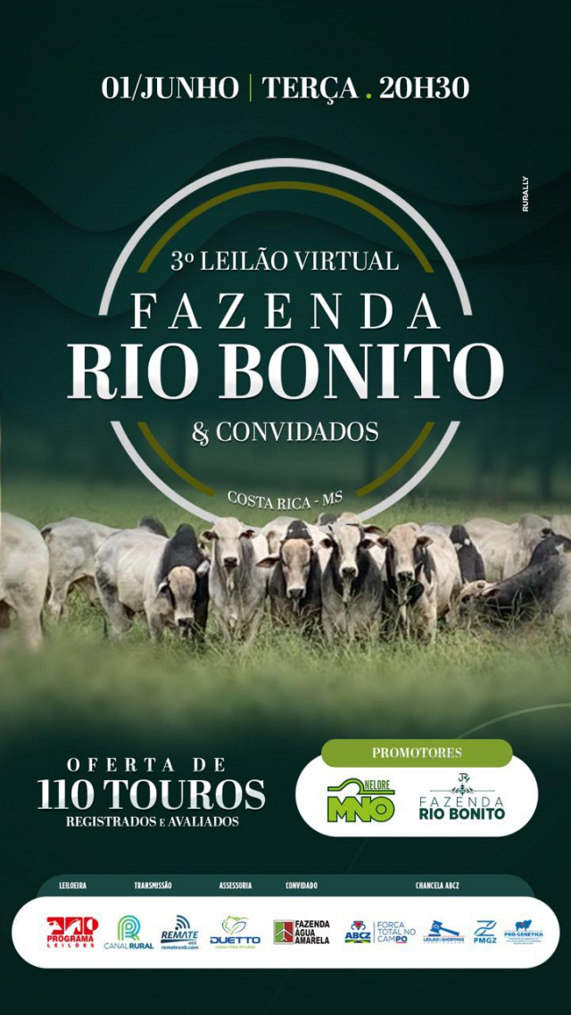 3° Leilão Virtual Fazenda Rio Bonito & Convidados